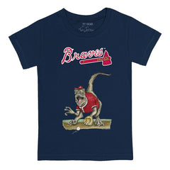 Atlanta Braves Tiny Turnip Youth Velociraptor T-Shirt - Navy T-shirts