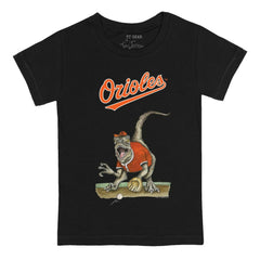 Baltimore Orioles Tiny Turnip Youth Velociraptor T-Shirt - Black T-shirts