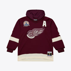 Detroit Red Wings Mitchell & Ness x Just Don Jersey Hoodie - Crimson | US 203159314