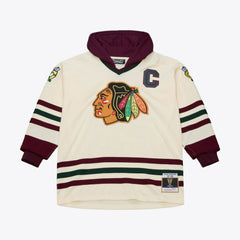 Chicago Blackhawks Mitchell & Ness x Just Don Jersey Hoodie - Cream | US 203159315