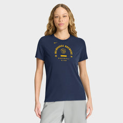 Milwaukee Brewers Nike Women's Authentic Collection Early Work Tri-Blend Dri-FIT T-Shirt - Navy T-shirts