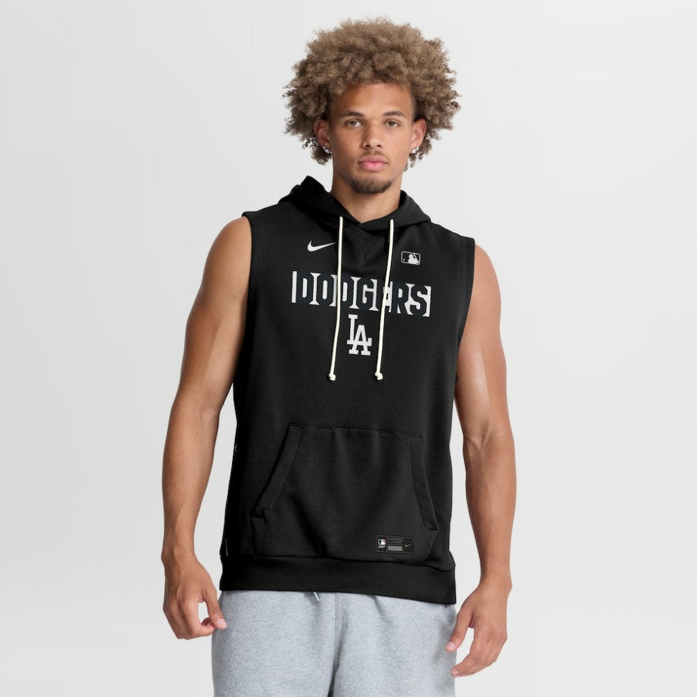 Los Angeles Dodgers Nike Authentic Collection Standard Issue Dri-FIT Sleeveless Hoodie - Black Hoodies