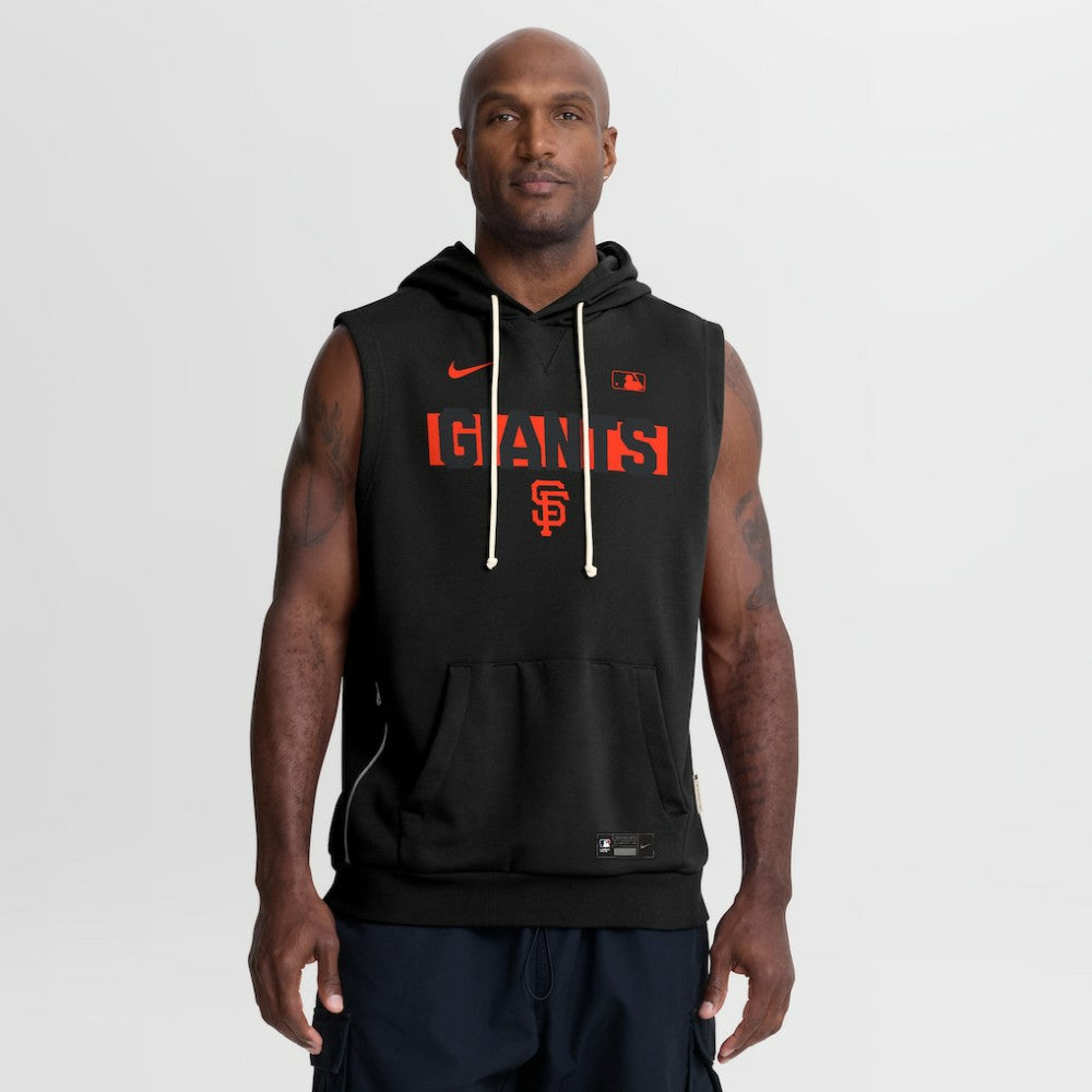 San Francisco Giants Nike Authentic Collection Standard Issue Dri-FIT Sleeveless Hoodie - Black Hoodies