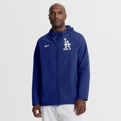 Los Angeles Dodgers Nike Authentic Collection Raglan Therma-FIT Full-Zip Hooded Jacket - Royal Jackets