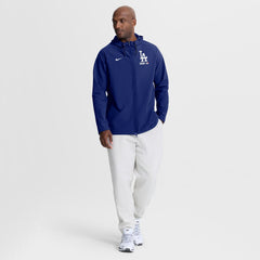 Los Angeles Dodgers Nike Authentic Collection Raglan Therma-FIT Full-Zip Hooded Jacket - Royal Jackets
