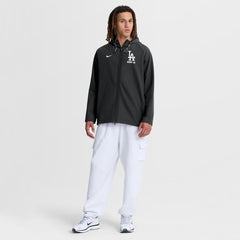 Los Angeles Dodgers Nike Authentic Collection Raglan Therma-FIT Full-Zip Hooded Jacket - Black Jackets