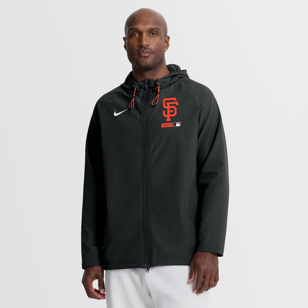 San Francisco Giants Nike Authentic Collection Raglan Therma-FIT Full-Zip Hooded Jacket - Black Jackets