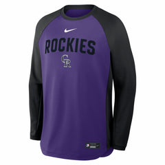 Colorado Rockies Nike Authentic Collection Raglan Dri-FIT Sweatshirt - Purple Sweatshirts