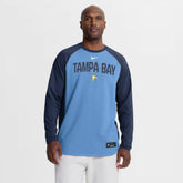 Tampa Bay Rays Nike Authentic Collection Raglan Dri-FIT Sweatshirt - Light Blue Sweatshirts