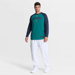 Seattle Mariners Nike Authentic Collection Raglan Dri-FIT Sweatshirt - Teal Sweatshirts