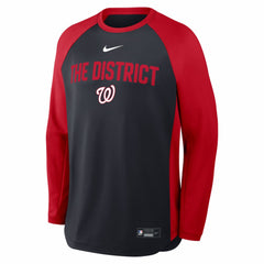 Washington Nationals Nike Authentic Collection Raglan Dri-FIT Sweatshirt - Navy Sweatshirts