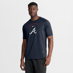 Atlanta Braves Nike Authentic Collection Batting Practice Pre-Game Raglan Dri-FIT Top - Blue Tops
