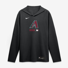 Arizona Diamondbacks Nike Authentic Collection Dri-FIT Long Sleeve Hooded T-Shirt - Black T-shirts