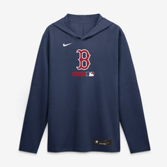 Boston Red Sox Nike Authentic Collection Dri-FIT Long Sleeve Hooded T-Shirt - Navy T-shirts