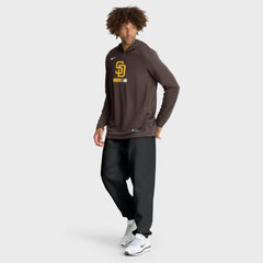 San Diego Padres Nike Authentic Collection Dri-FIT Long Sleeve Hooded T-Shirt - Brown T-shirts