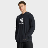 New York Yankees Nike Authentic Collection Dri-FIT Long Sleeve Hooded T-Shirt - Navy T-shirts