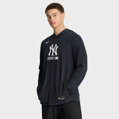 New York Yankees Nike Authentic Collection Dri-FIT Long Sleeve Hooded T-Shirt - Navy T-shirts