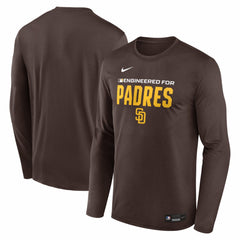 San Diego Padres Nike Authentic Collection Legend Dri-FIT Long Sleeve T-Shirt - Brown T-shirts