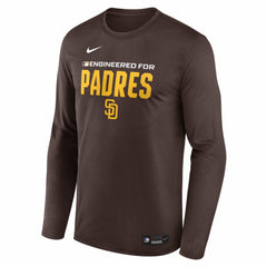 San Diego Padres Nike Authentic Collection Legend Dri-FIT Long Sleeve T-Shirt - Brown T-shirts