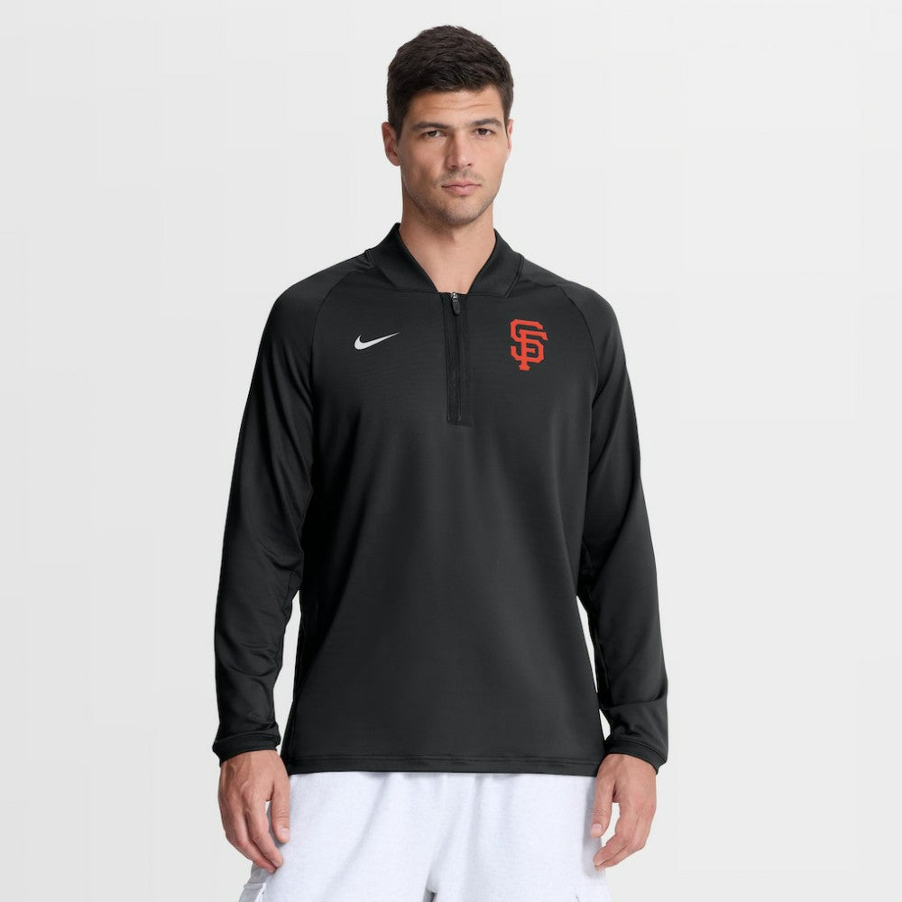 San Francisco Giants Nike Authentic Collection Dri-FIT Raglan Half-Zip Pullover - Black Pullover