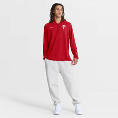 Philadelphia Phillies Nike Authentic Collection Dri-FIT Raglan Half-Zip Pullover - Red Pullover