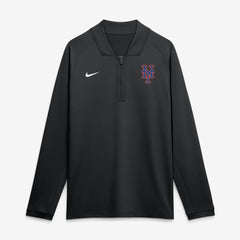 New York Mets Nike Authentic Collection Dri-FIT Raglan Half-Zip Pullover - Black Pullover