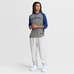 Kansas City Royals Nike Authentic Collection Flux Dri-FIT Raglan 3/4-Sleeve Hooded T-Shirt - Gray T-shirts