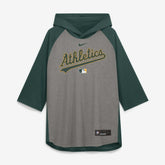 Athletics Nike Authentic Collection Flux Dri-FIT Raglan 3/4-Sleeve Hooded T-Shirt - Gray T-shirts