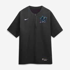 Miami Marlins Nike Authentic Collection Dri-FIT Quarter-Zip Windshirt - Black