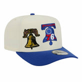 Philadelphia 76ers Illustrated Mascot 2-Toned Pre-Curved A-Frame 9FIFTY Adjustable Hat Cream - New Era