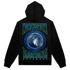 Minnesota Timberwolves Authmade Vintage Metal Premium Heavyweight Pullover Hoodie Black