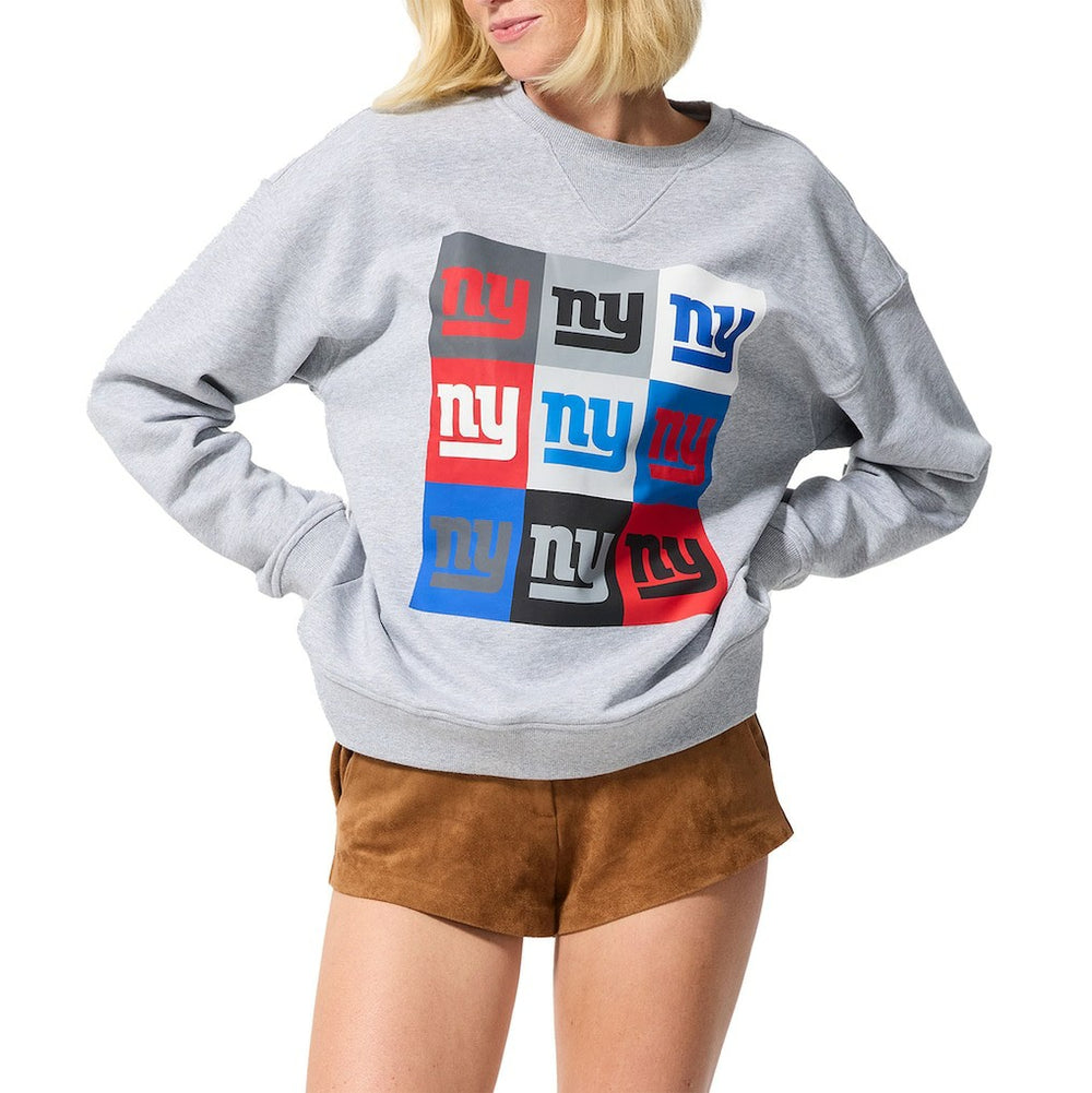 New York Giants Terez Women's Technicolor Oversized Sweatshirt - Gray Sweatshirts