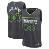 Minnesota Timberwolves Fastbreak Custom Jersey Statement Edition Anthracite - Fanatics