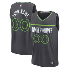 Minnesota Timberwolves Fastbreak Custom Jersey Statement Edition Anthracite - Fanatics