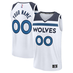 Minnesota Timberwolves Fastbreak Custom Jersey Association Edition White - Fanatics