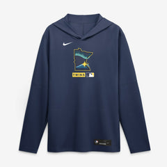 Minnesota Twins Nike City Connect Dri-FIT Long Sleeve Hooded T-Shirt - Navy T-shirts