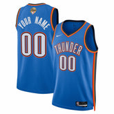 Oklahoma City Thunder Unisex 2025 NBA Finals Patch Custom Swingman Jersey Blue Icon Edition - Nike