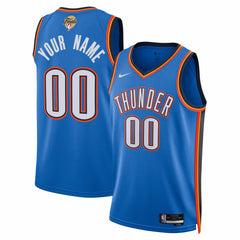 Oklahoma City Thunder Unisex 2025 NBA Finals Patch Custom Swingman Jersey Blue Icon Edition - Nike