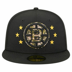Boston Bruins New Era Military Appreciation Digital Camo Stars 59FIFTY Fitted Hat - Black | US 203166779