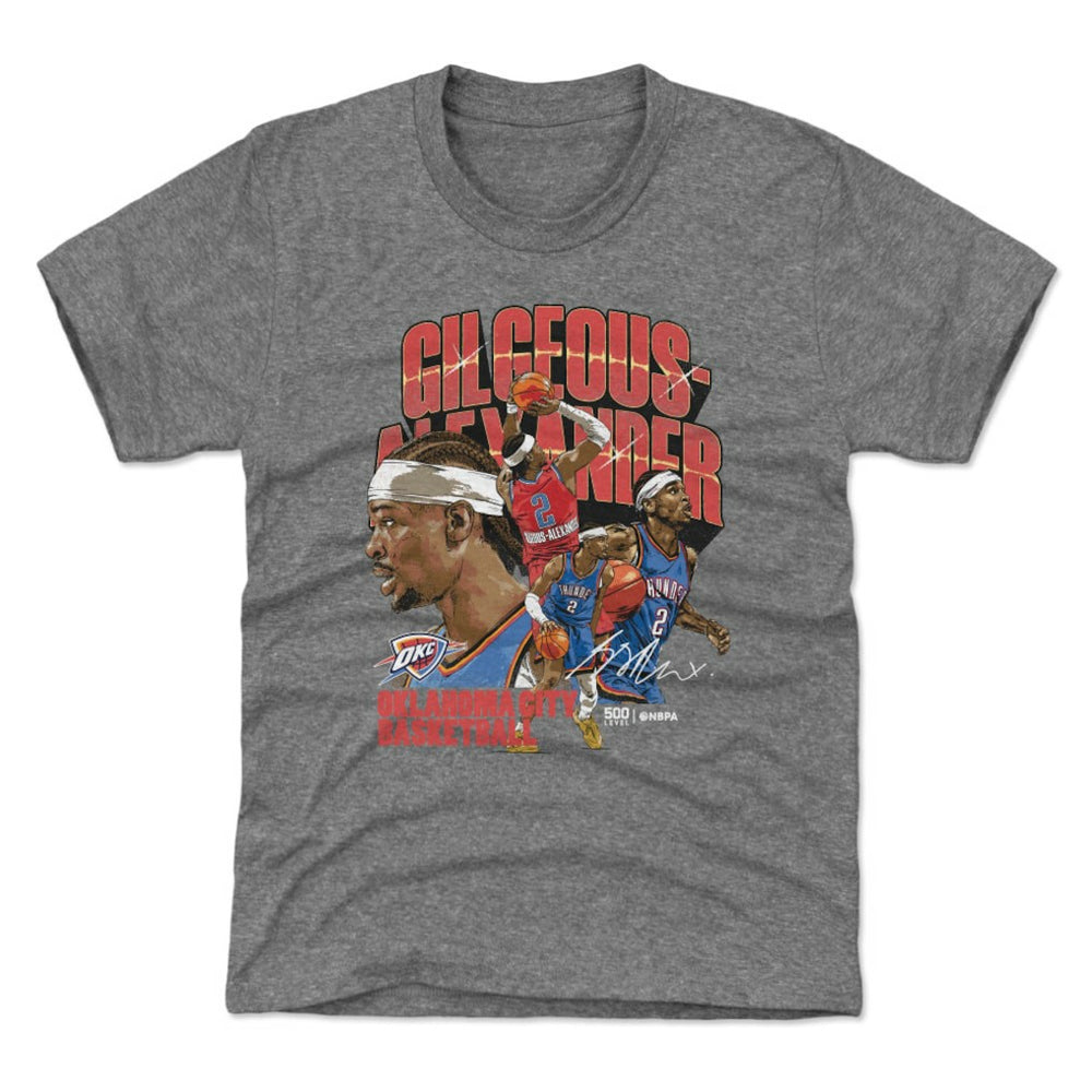 Shai Gilgeous-Alexander Oklahoma City Thunder 500 Level Youth Collage T-Shirt Gray