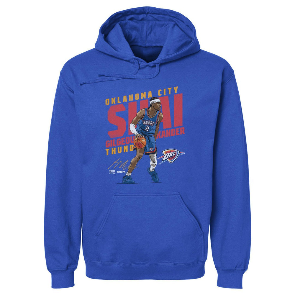 Shai Gilgeous-Alexander Oklahoma City Thunder 500 Level Slant Pullover Hoodie Blue outlet
