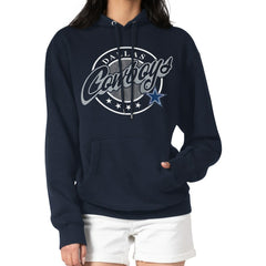 Dallas Cowboys G-III 4Her by Carl Banks Women's Pinstripe Circle Fleece Pullover Hoodie - Navy Hoodies