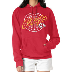 Kansas City Chiefs G-III 4Her by Carl Banks Women's Pinstripe Circle Fleece Pullover Hoodie - Red Hoodies