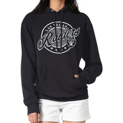 Las Vegas Raiders G-III 4Her by Carl Banks Women's Pinstripe Circle Fleece Pullover Hoodie - Black Hoodies