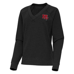 Tampa Bay Buccaneers Antigua Women's Varsity Tri-Blend V-Neck Long Sleeve T-Shirt - Heather Black T-shirts