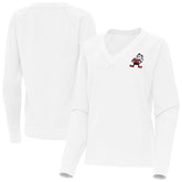 Cleveland Browns Antigua Women's Varsity Tri-Blend V-Neck Long Sleeve T-Shirt - White T-shirts