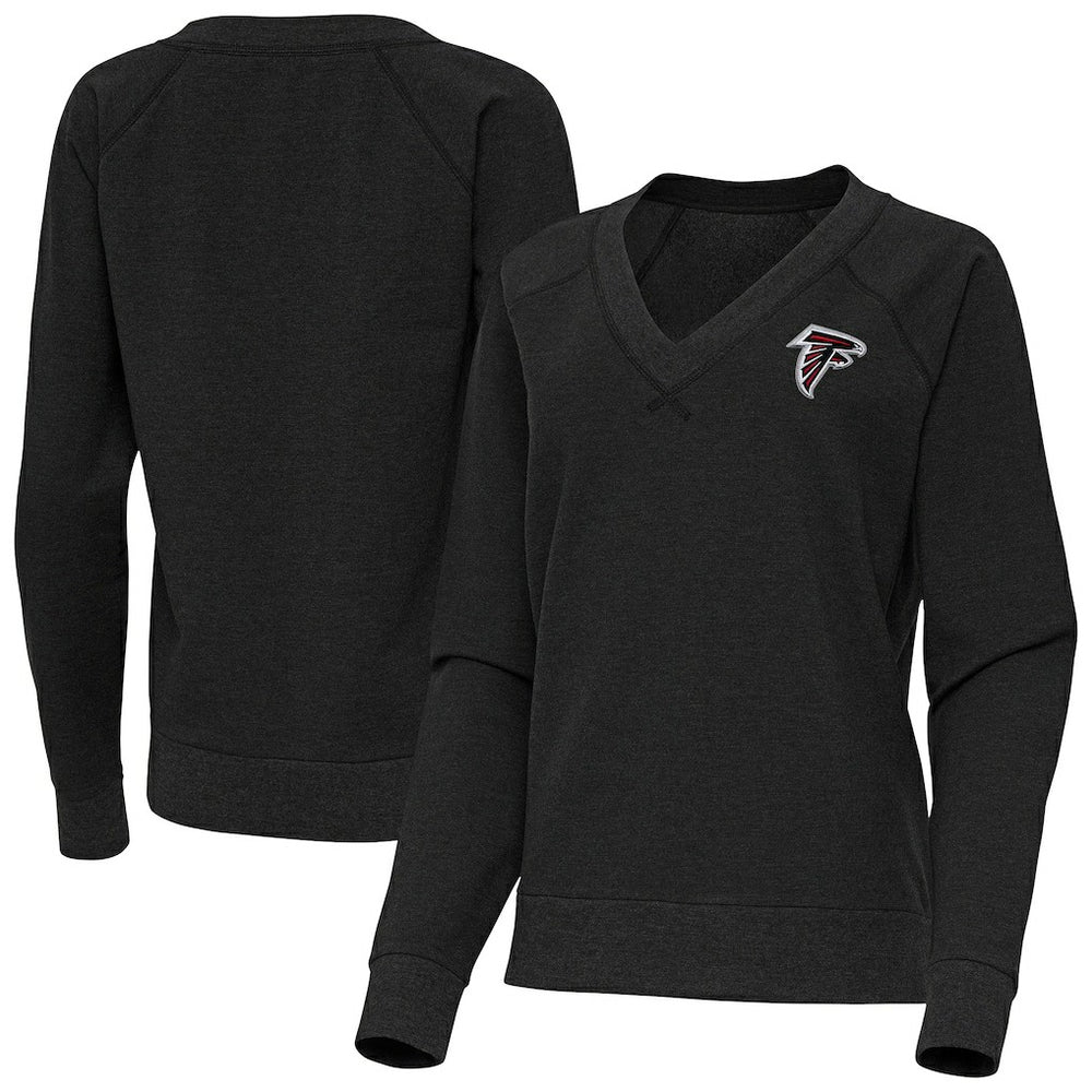 Atlanta Falcons Antigua Women's Varsity Tri-Blend V-Neck Long Sleeve T-Shirt - Heather Black T-shirts