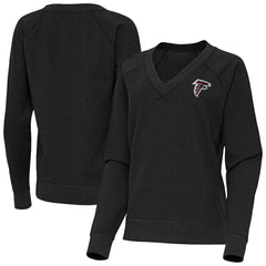 Atlanta Falcons Antigua Women's Varsity Tri-Blend V-Neck Long Sleeve T-Shirt - Heather Black T-shirts