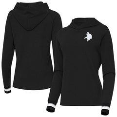 Minnesota Vikings Antigua Women's Trek Raglan Pullover Hoodie - Black Hoodies