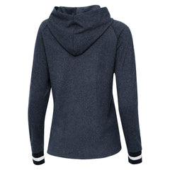 New England Patriots Antigua Women's Trek Raglan Pullover Hoodie - Heather Navy Hoodies